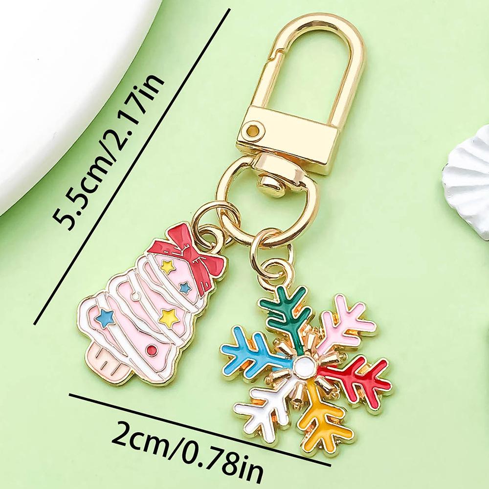 Exquisite Christmas Keychain: Santa, Reindeer, Gift Box, and Bell Ornaments Pendant
