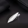 Titanium Steel Leaves Tie Clip Simple Necktie Buckle Fashion Feather Tie Pin  Suit Accessories