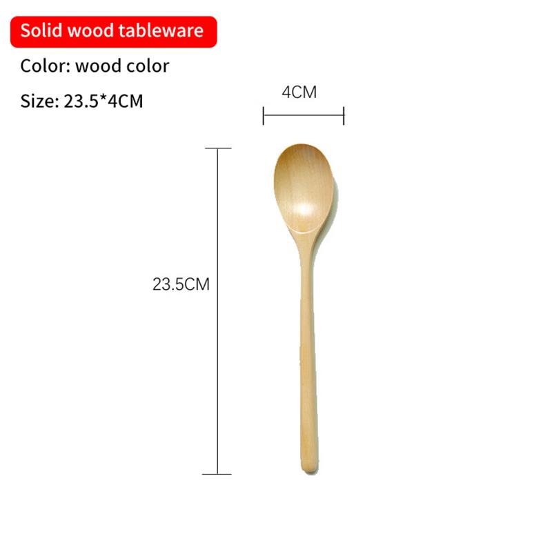 1 Piece Wooden Spoon Bamboo Kitchen Korean Style 9 Inch Natural Wood Soup Tableware Cooking Honey Coffee Spoon Mixing Spoon4
