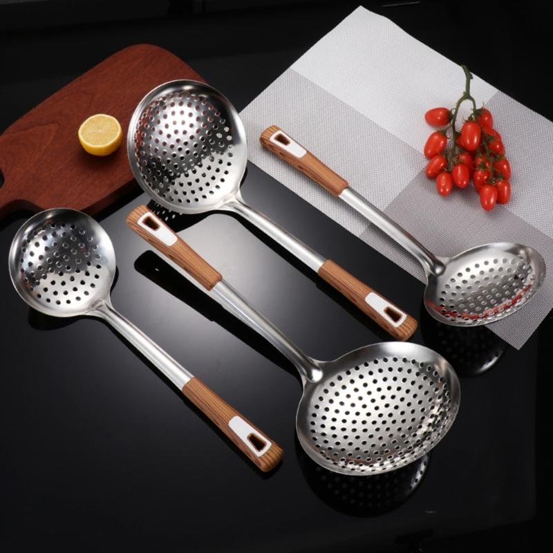Thickened Stainless Steel Large Colander Filter Spoon Household Noodles Strainer Skimmers Oil Separators Kitchen Gadgets