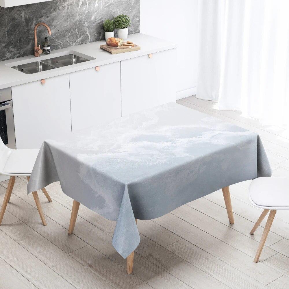 Marble Pattern Table Cloth Home Decor Stain Resistant Waterproof Decoration Rectangular Kitchen Fireplace Countertop