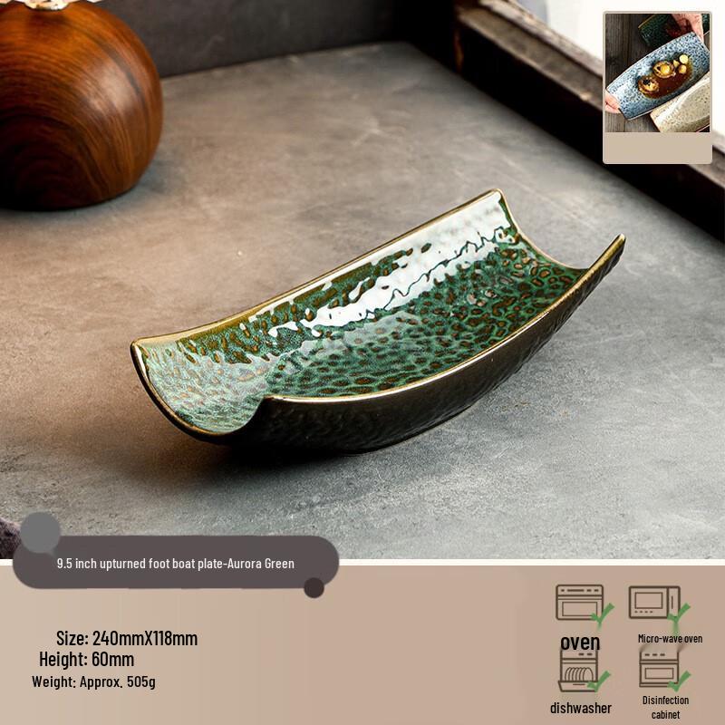 Ru Han Creative Ceramic Boat Fish Plate