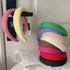 Women Headband Wide Brim Anti-Slip Waffle Sponge Filling Handmade Knitting Hair Hoop Autumn Winter Hair Accessory