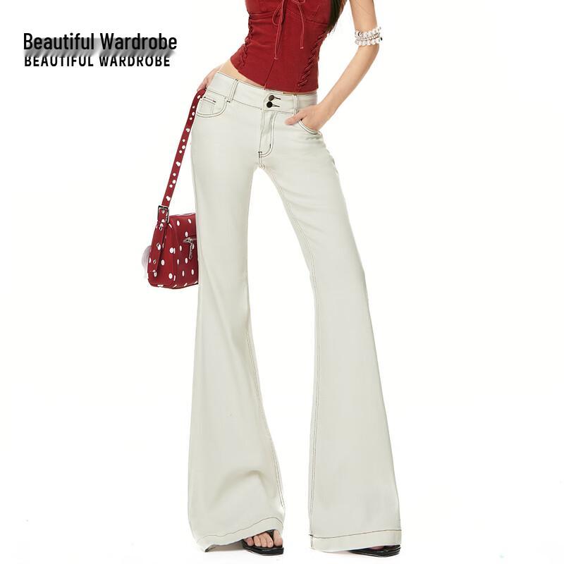 Beautiful Wardrobe Women s Retro Low-Rise Flared Jeans M