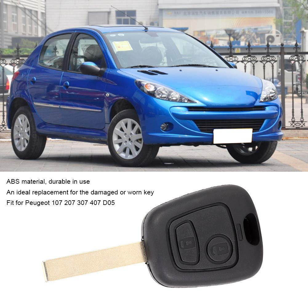 Car Key Case, 1 Car Key Case, Peugeot 307 Key-Qiilu Key Shell, 2 Buttons