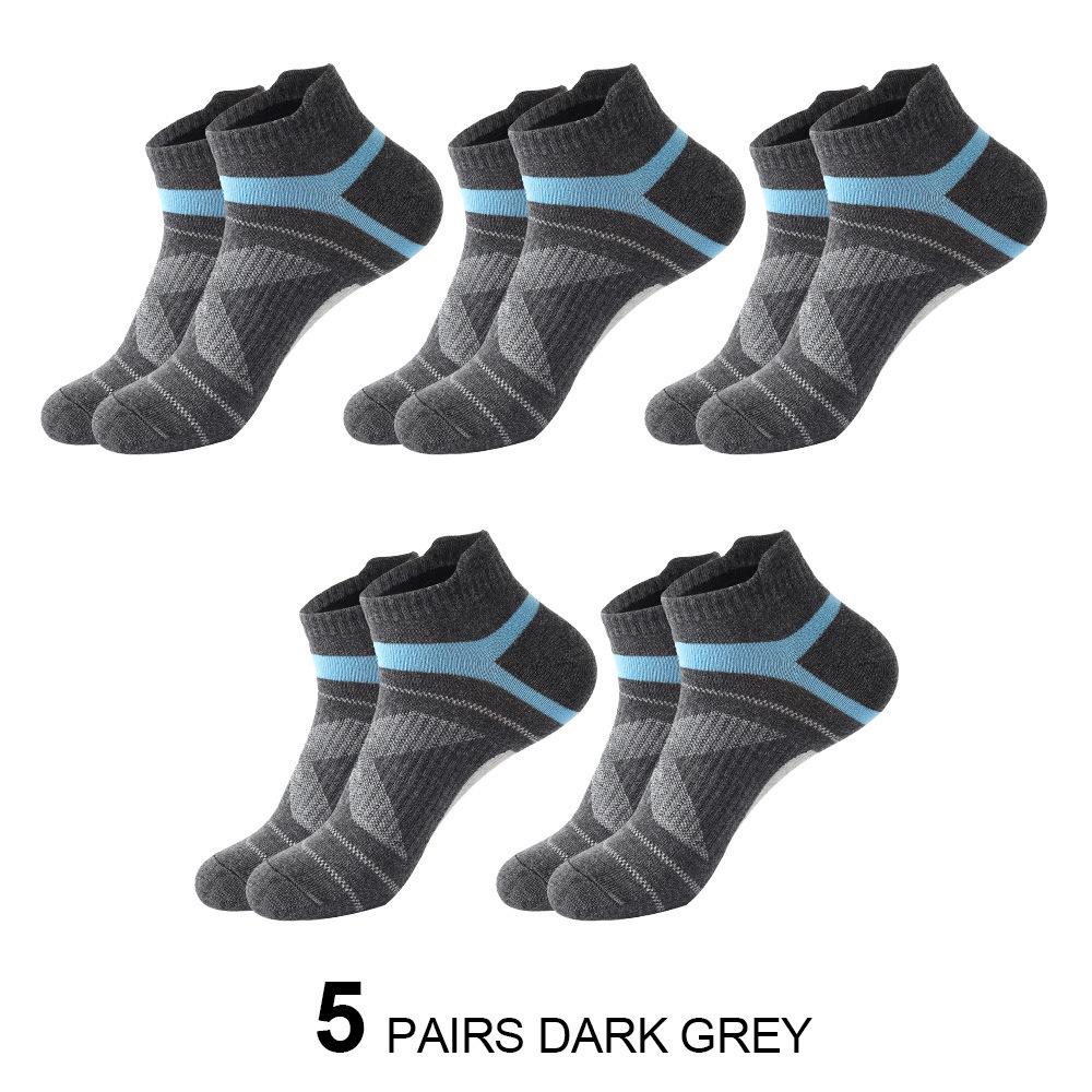 Zhuji Men's Summer Thin Color Block Cotton Ankle Socks - Non-slip, Fashionable, Versatile, and Trendy for Running and Sports.