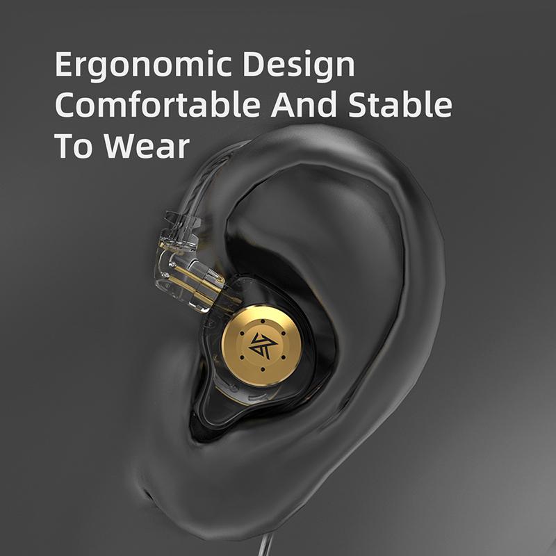 KZ EDX PRO Headphones Wired HIFI Stereo Bass Music Cable Earplugs In-Ear Sports Headphones Noise Reduction Game Headphones.