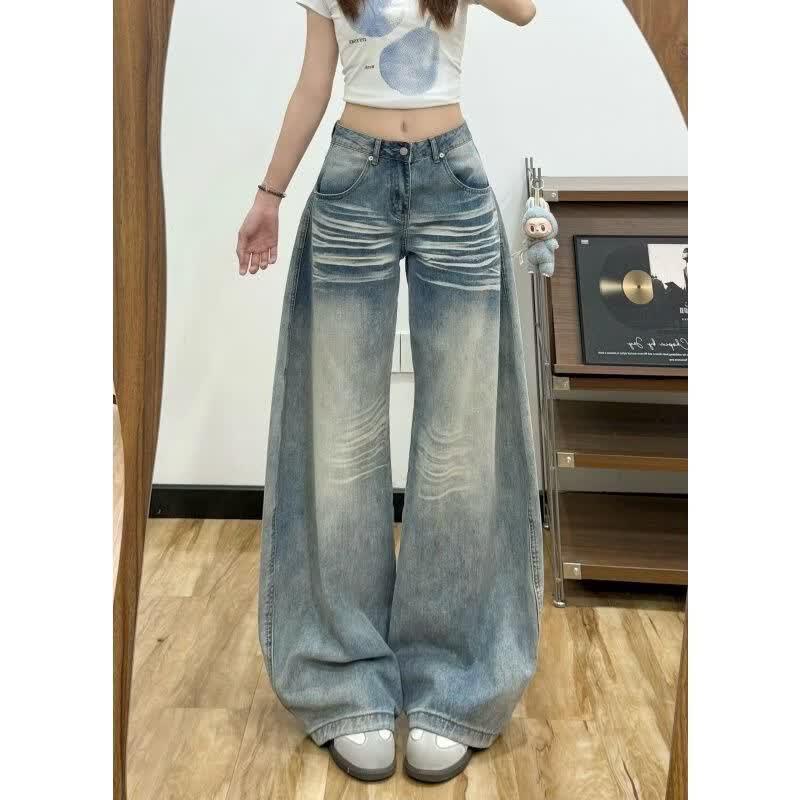 Zuo Se Retro Embroidered Relaxed Fit Denim Jeans XS