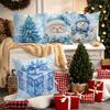 Christmas Decoration Pillowcase Cute Santa Claus Snowman Pillow Cover Suitable for Home Room Sofa Cushion Cover Friend Gift