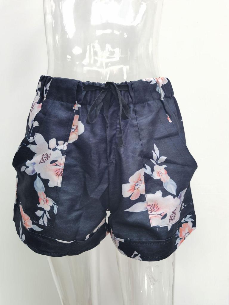 Damen High Waist Bindegürtel Casual Shorts - Sommer 2025 Europäischer Stil Weitbeinige Hosen