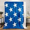 White Stars On Blue Background Print Blanket Soft and Cozy Perfect for the Living Room Bed Sofa or a Nap,gift
