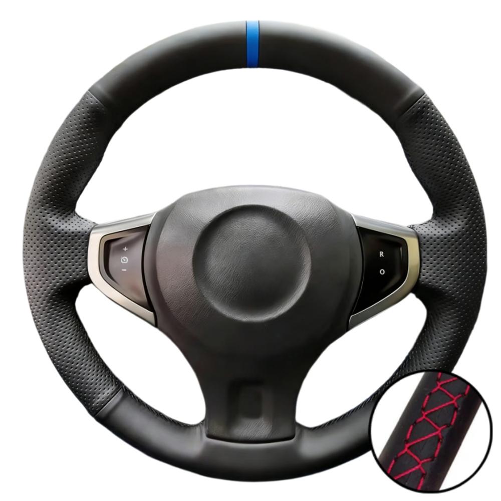 Car Interior Hand Stitched Perforated Non-slip Microfiber Leather 2009-2014 Samsung QM5 Steering Wheel Cover For Renault Koleos