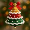 Handmade Crocheted Christmas Car Pendant Rearview Mirror Ornament Knitted Yarn Holiday Gift Jewelry Accessory