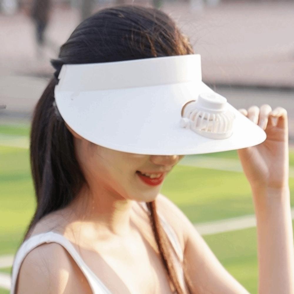 Built-in Fan Empty Top Cap Three Temp Settings Sun Hats New Cooling Fan Hat Sports Events