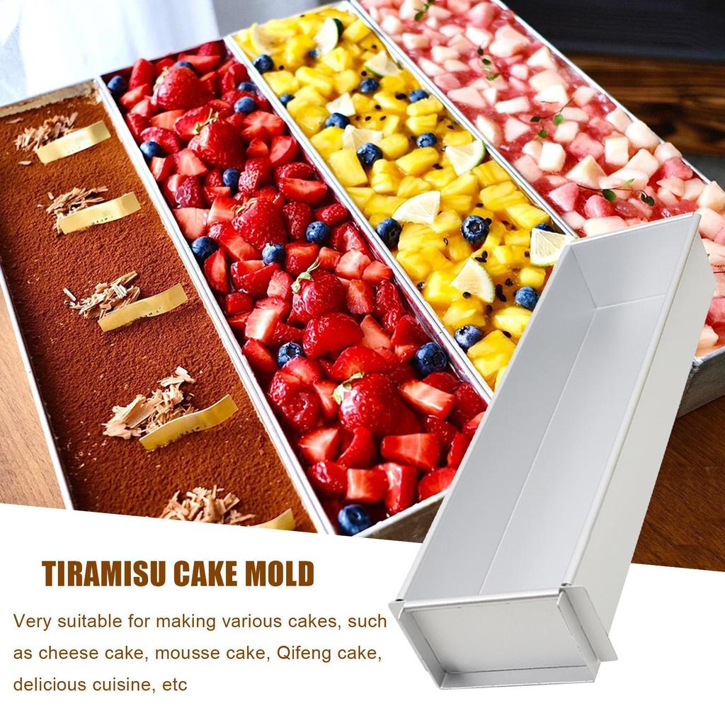 Wytrzymała Forma do Ciasta Tiramisu Zdejmowana Prostokątna Nieprzywierająca Stal Nierdzewna Forma DIY do Ciasta Musu Tiramisu Narzędzia Kuchenne do Pieczenia