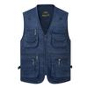 Herrenweste Freizeitjacke Frühling und Herbst Lockerer Stil Baumwolle Mehrere Taschen Reißverschluss Winddichte Jacke Kragenlose Ärmellose Jacke für Herren Größe L-10XL