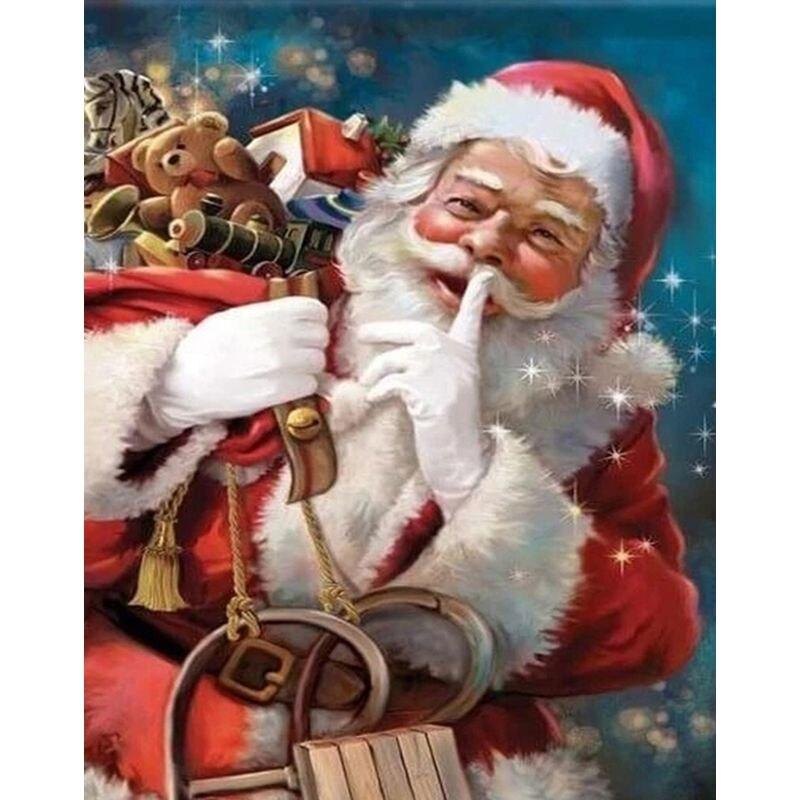 5D Full Drill Round Diamond Painting Santa Claus Picture Of Rhinestone Embroidery Diamond Mosaic Portrait Home Decoration