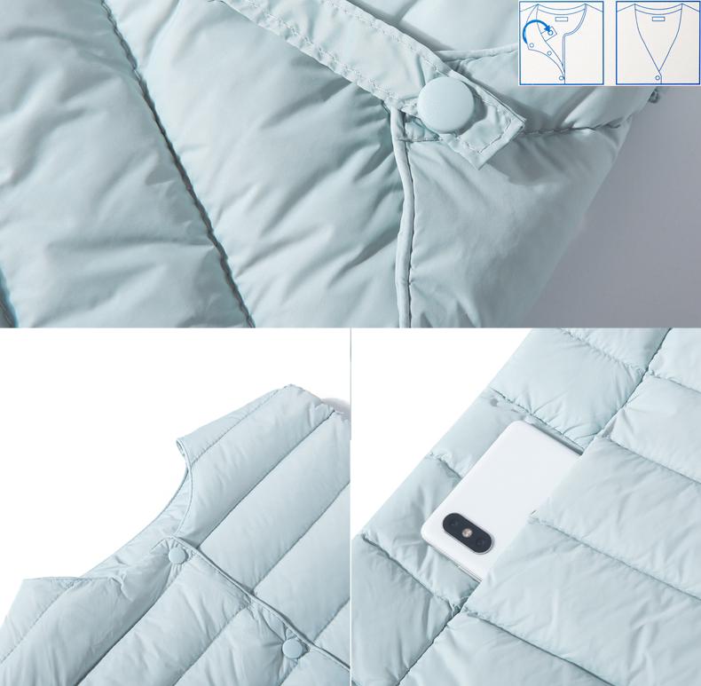 2024 Damen Leichte Stehkragen Daunenweste - Übergröße, Ärmellos, Warme Oberbekleidung