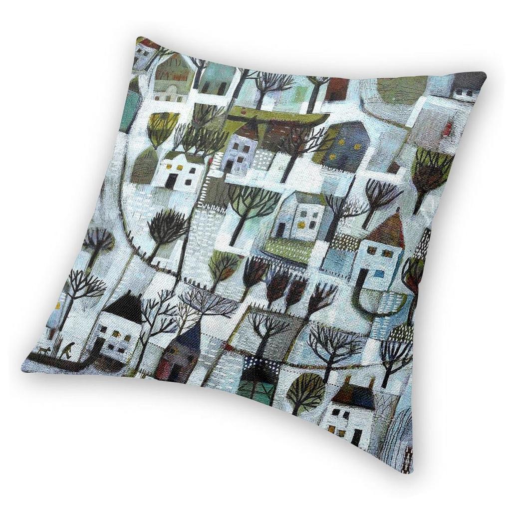 Walking To You Winter Scene Pillowcase Polyester Linen Velvet Printed Zip Decorative Pillow Case Home Cushion Cover 45X45