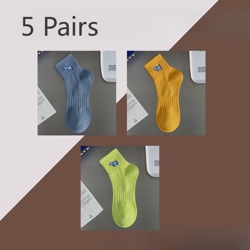 3 Pairs of Men's Spring and Summer Thin Pure Cotton Antiodor 7a Antibacterial Tube Socks