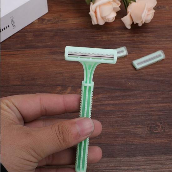 1 set smärtfri rakhyvel för armhålor, ergonomiskt handtag, bekvämt grepp med 2 blad, rakhyvel, skönhetsverktyg