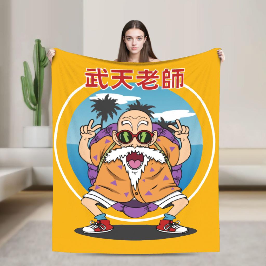 Summer Dragon Ball Super All Characters Fleece Blanket, 3D Printed Soft Warm Flannel Throw Blanket For Bed Sofa Bedroom
