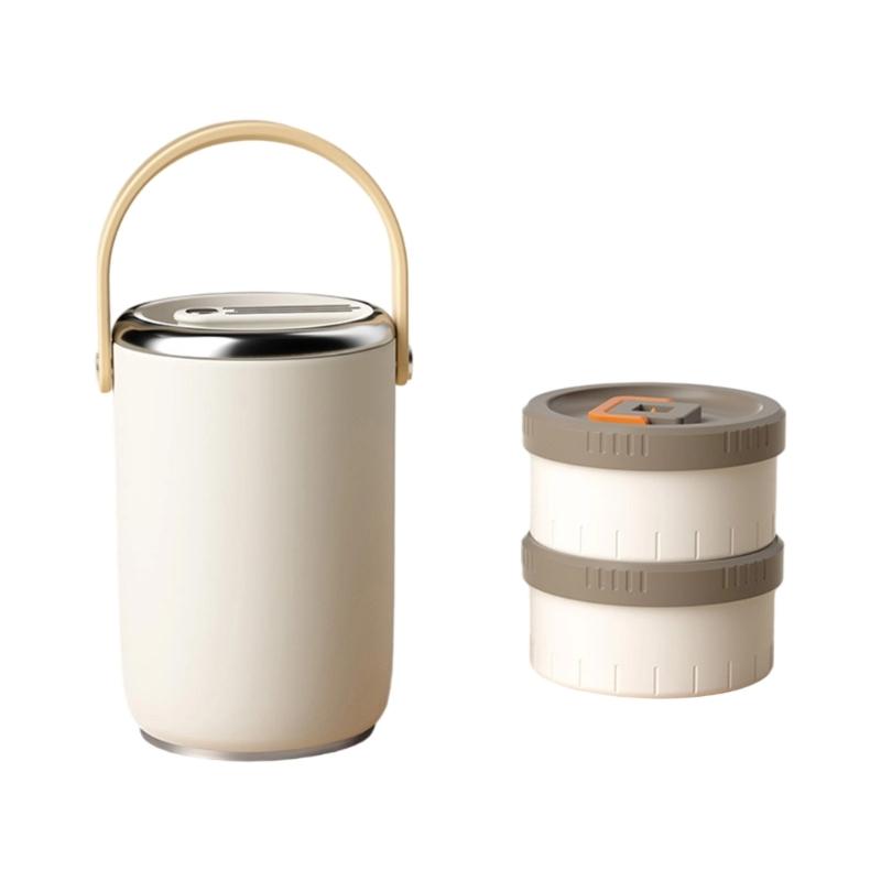 

Leak proof Nonrust Steel Insulated Lunch Container Multiple Compartments Thermal Carriers For Hot Meals Office Travel