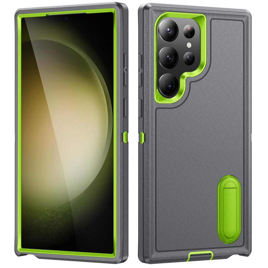 Phone Case with Bracket, Three Proof Phone Case with Dust Plug, for Samsung Protective Case Soft Shell
