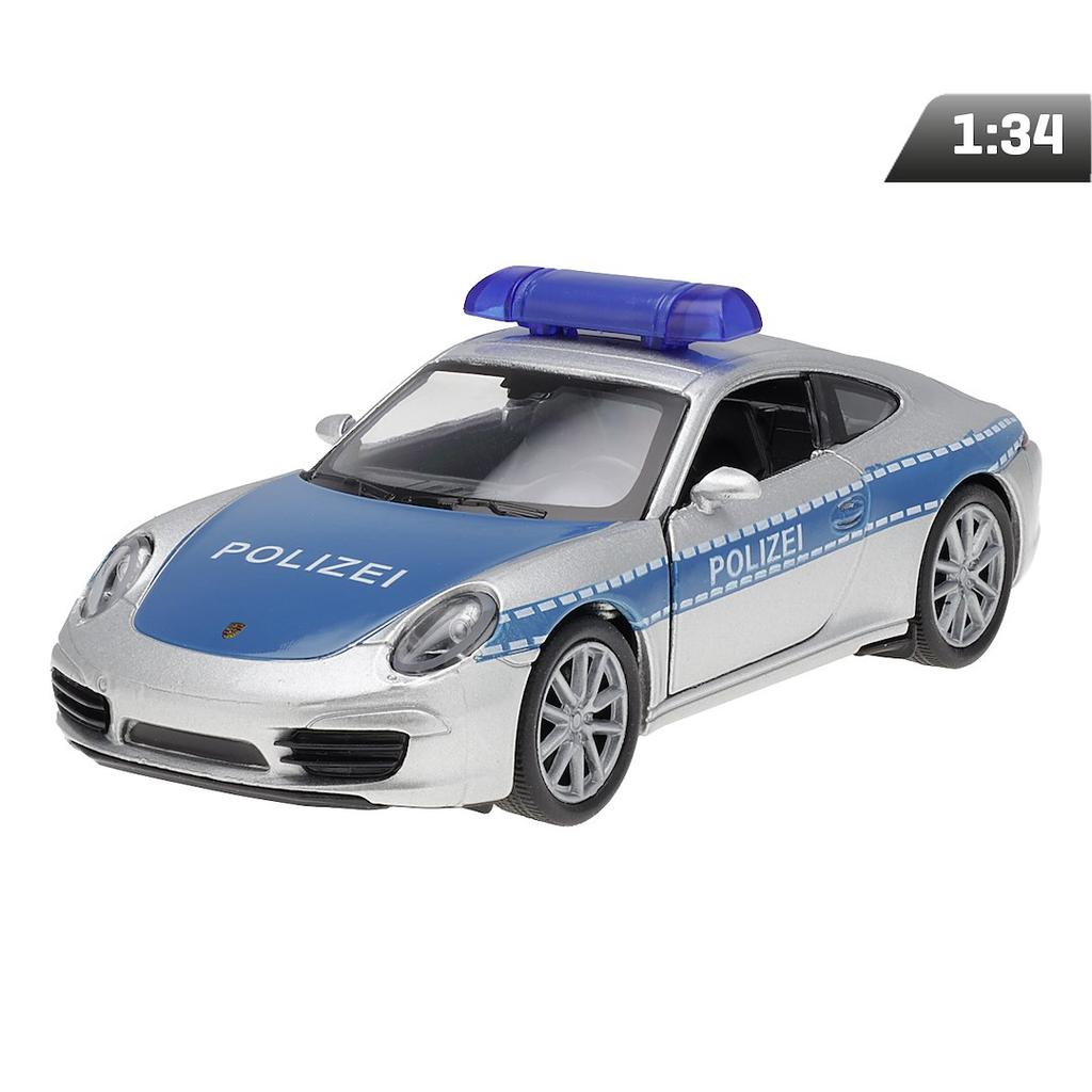 Modelo 1:34, PORSCHE 911 Carrera S, POLICÍA, plateado