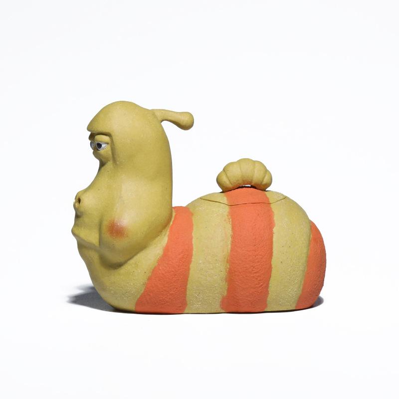 1pc Yixing Purple Clay Laughing Bug Shaped Handmade Teapot Tea Maker, Kung Fu Tea Set, Hand Gift for Raising Tea Pets