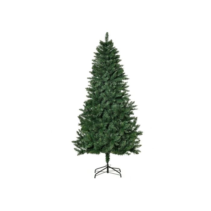 HOMCOM Sapin de Noël artificiel 180 cm Sapin artificiel avec 724 branches Support métallique pour l'intérieur