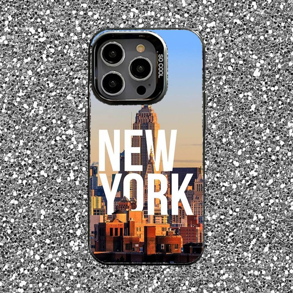New York City NYC Phone Case For iPhone 16,15,14,13,12,11,Pro,XS,Max,Plus,Mini,SE Black Candy Matte Shockproof Cover