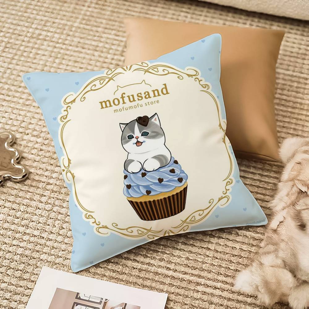 Luxury Cute Mofusand Cat Pillow Case Anti-Dustmite Invisible Zipper Sofa Bed
