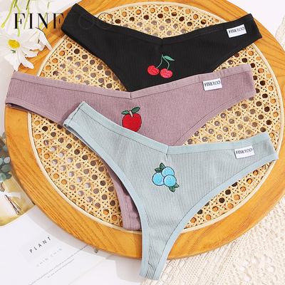 Obst Stickerei Sexy Höschen Baumwolle G-String Frauen Unterwäsche Tanga Weibliche Dessous Unterhose T-Zurück Pantys Dessous Höschen