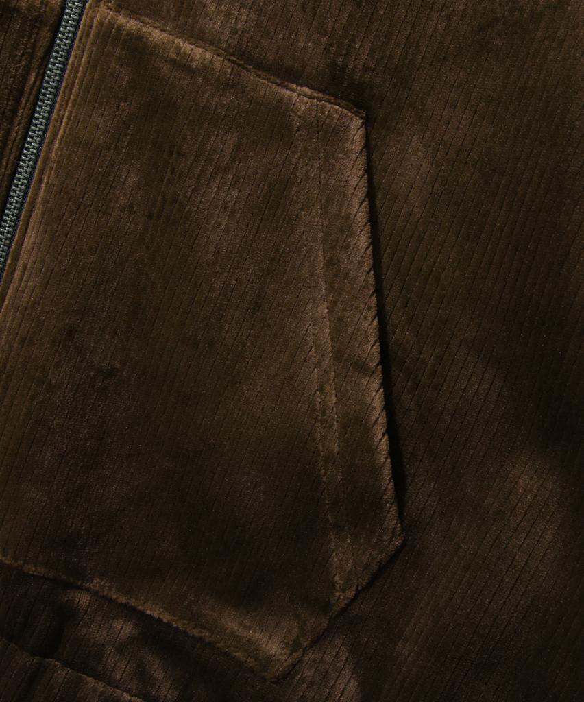 Dimitri Black 2Way Essential Corduroy Hooded Zip-Up_Brown
