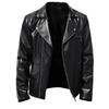 Men's Leather Jacket Spring And Fall Leather Jacket Handsome Horizontal Zipper Biker Suit Large Size Jacket