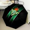 Parapluie Pliant Automatique avec Blason du Real Betis - Parapluie de Voyage à 8 Baleines avec Ouverture/Fermeture Automatique et Cadeaux Portables pour les Fêtes ou les Anniversaires