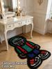 Hip Hop Masked Boy Shaped Area Rug, Streetwear Cartoon Floor Mat, Non-Slip Washable Bedside Carpet for Bedroom