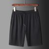 Men's Ice Silk Mesh Stretch Sports Shorts with Elastic Waist and Zipper