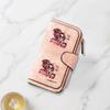 Fashionable long wallet with stylish skull and coffee cup print design eye catching multifunctional portable with clasp for coins large capacity