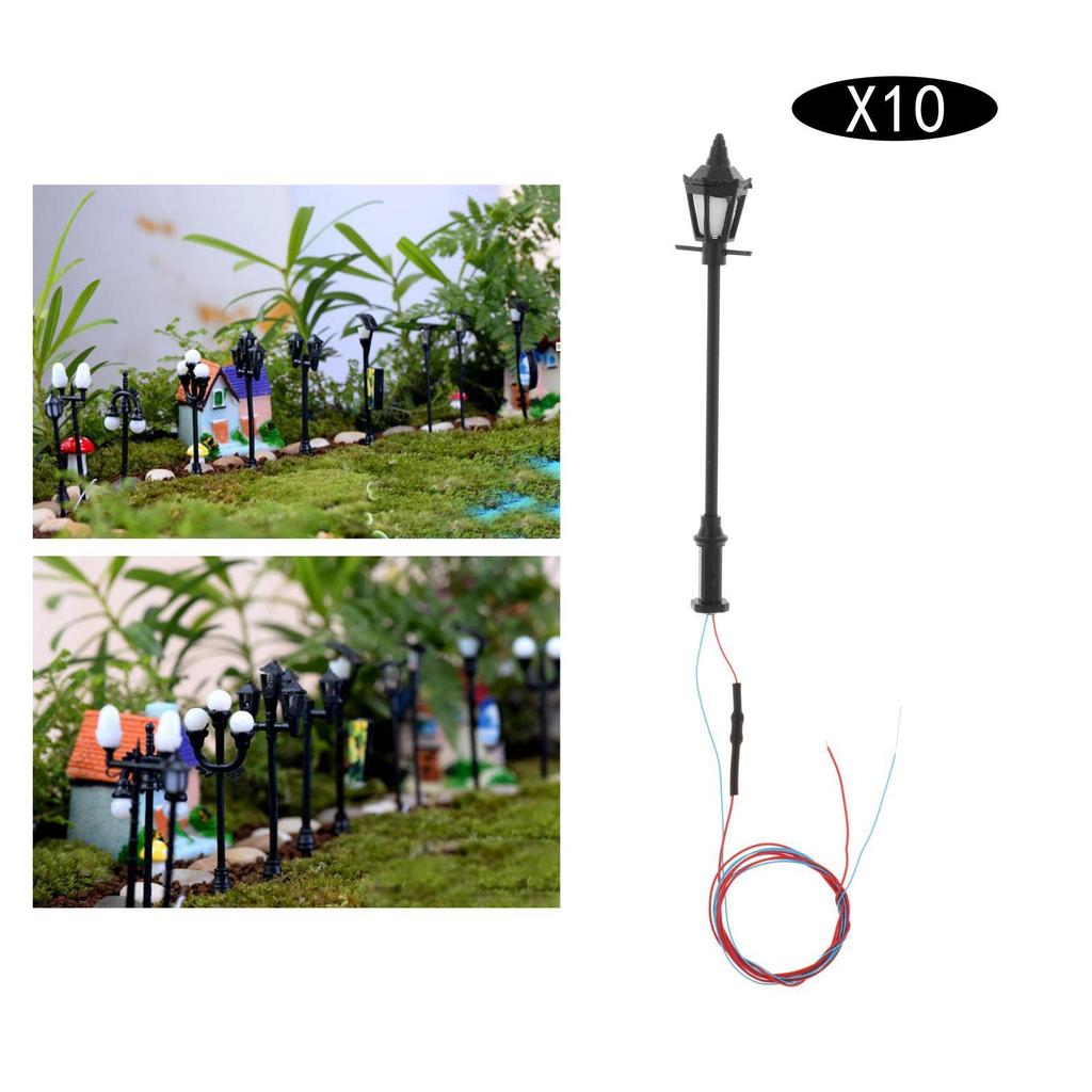 10pcs LED Street Light Railway Lamp 1100 HO Gauge Bright and Energy-Efficient