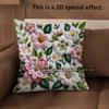 2D Vintage Floral Embossed Print Throw Pillow Covers Pattern Cushion Cover Suitable For Sofa Bedroom Car Pillow Cover