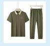 Women's Summer Sportswear Set: Lapel Short Sleeve Top & Loose Long Pants, Plus Size, Casual Two-Piece Running Suit