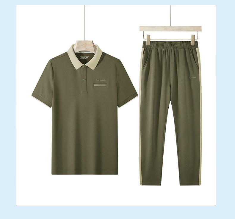 Women's Summer Sportswear Set: Lapel Short Sleeve Top & Loose Long Pants, Plus Size, Casual Two-Piece Running Suit