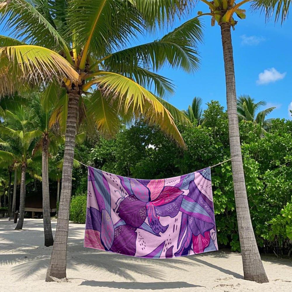 Boho Floral Fantasy Quick Drying Bath Towel Microfiber beach towel - light weight swimming camping  yoga beach out