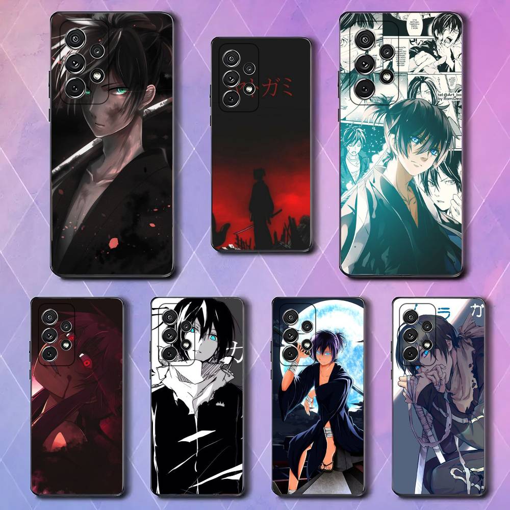 Japanese Yato Noragami Anime Art Luxury Black Phone Case For Samsung Galaxy S23 S24 S25 Ultra S22 Plus S21