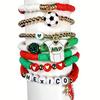 Opgestapelde armbandenset met voetbalthema, modieus en verfijnd herdenkingsgeschenk voor het WK Voetbal