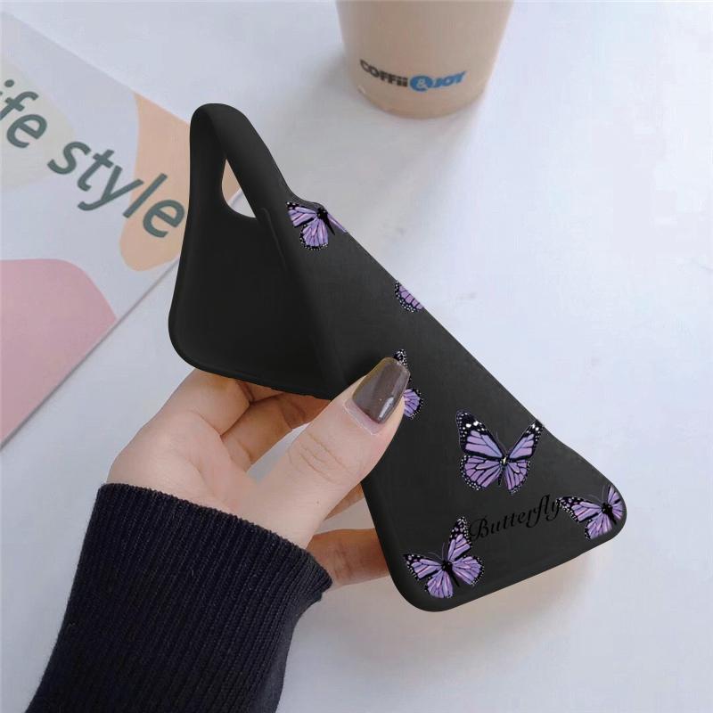 Butterfly Patterned Soft Silicone Case For Samsung A55 A35 M35 Xiaomi Redmi Note 13 Pro iPhone Huawei Honor Realme Camera Protective Shockproof Cover