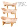Multi Layer Fruit Basket with Bamboo Stand, Plastic Tiered Snack Tower for Candy Nuts, Space Saving Kitchen Counter Organizer for Living Room