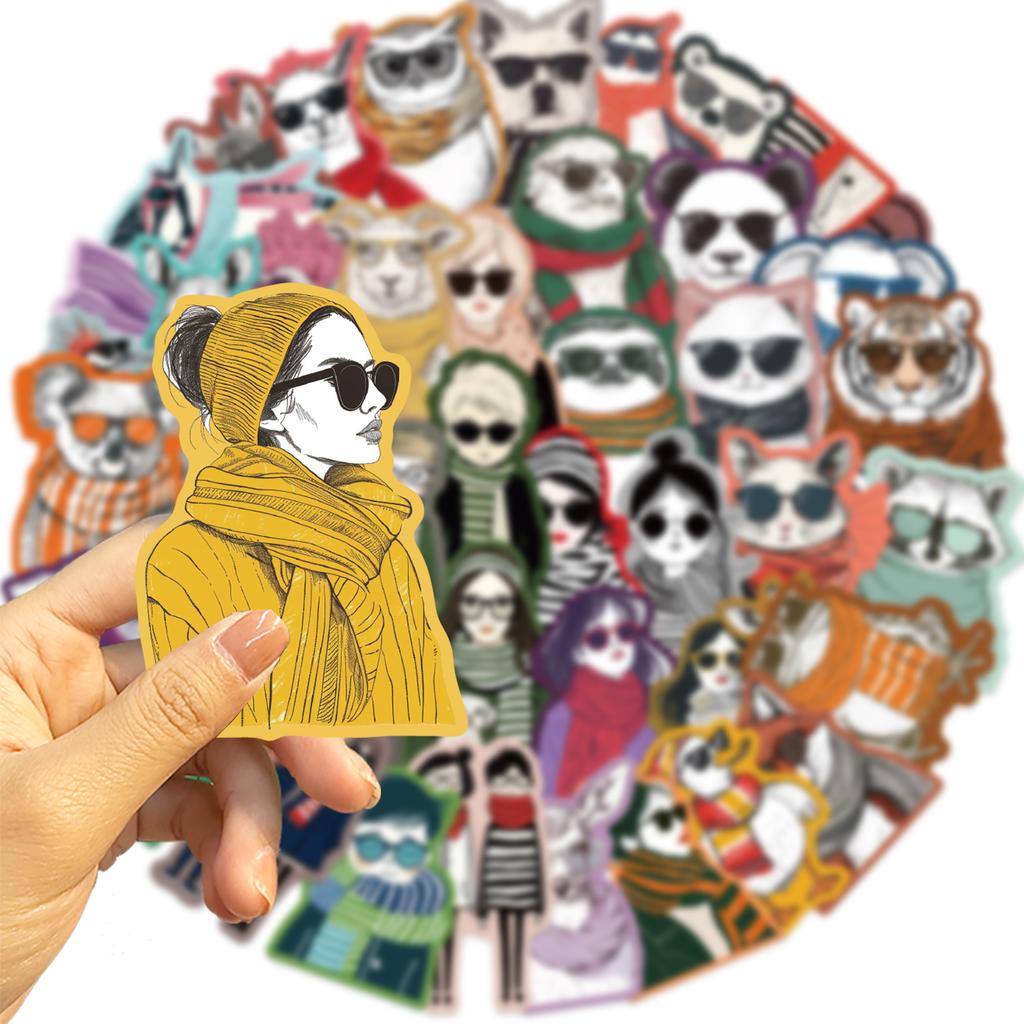50 Colorful Creative Illustrations Graffiti Stickers Personalized Decoration Guitar Laptop Suitcase DIY Waterproof Stickers